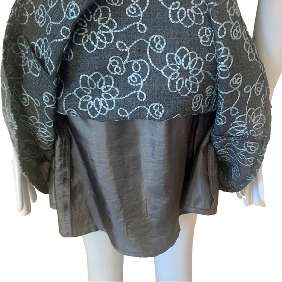 TOCCA Embroidered A-Line Skirt Cotton Blend Gray Blue Floral Size 2 - Picture 9 of 12